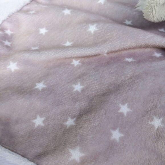 Carters Lamb Plush Lovey Security Blanket-2016-14 x 14"-Gray Stars-Embroidered - Picture 4 of 9